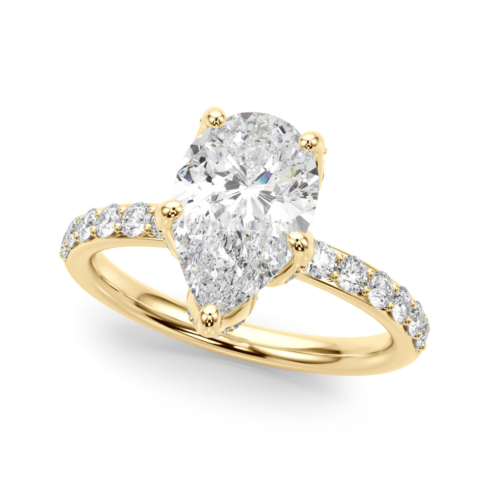 Floral Pear Engagement Ring