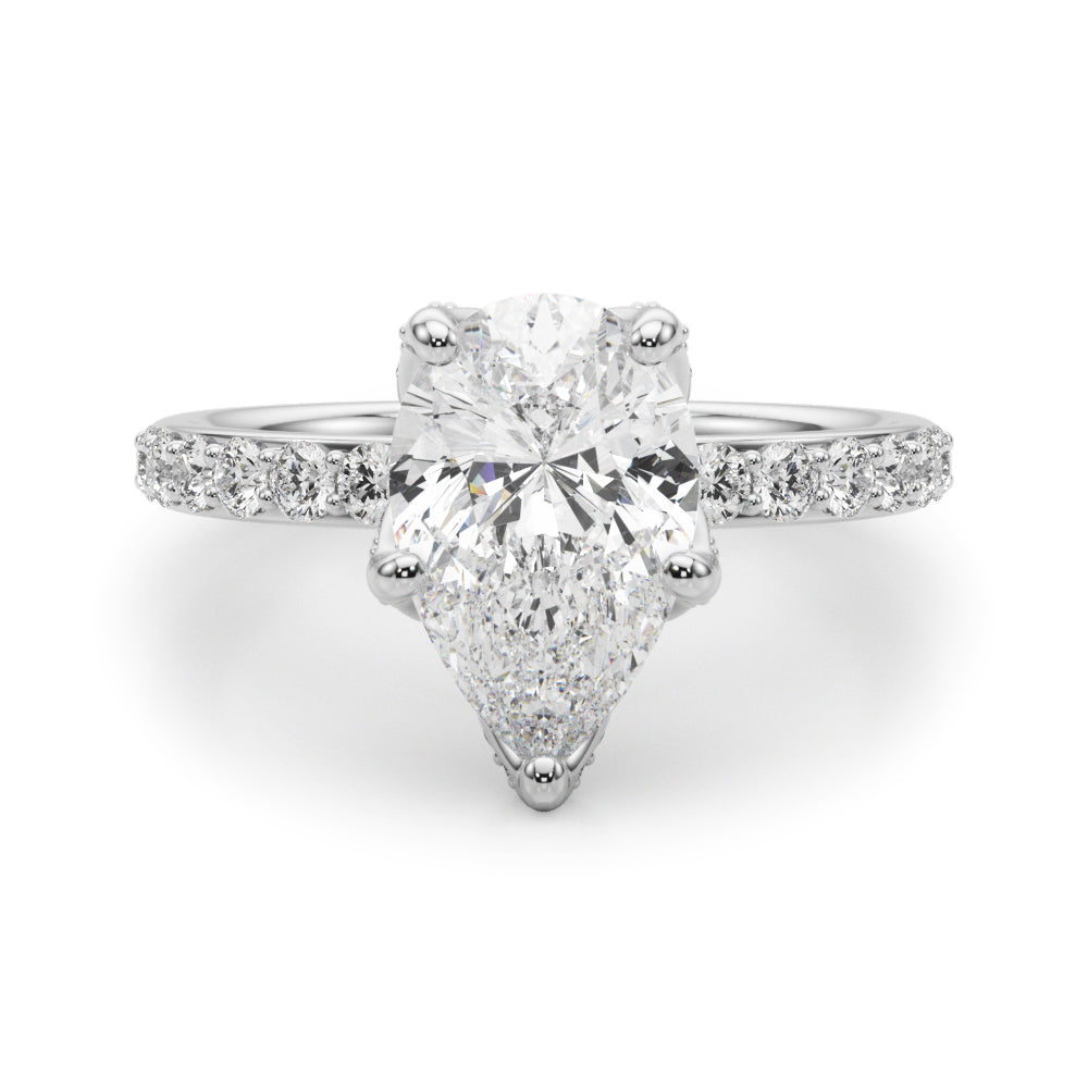 Floral Pear Engagement Ring