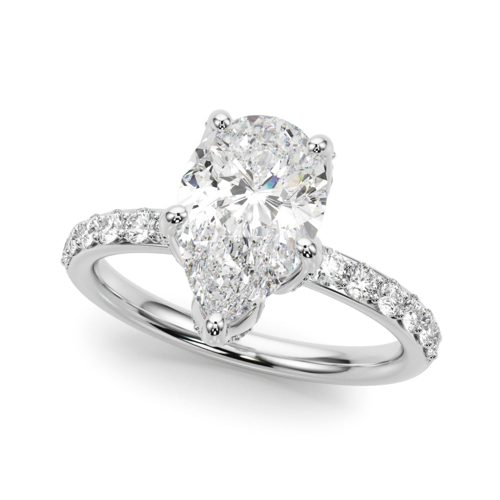 Floral Pear Engagement Ring