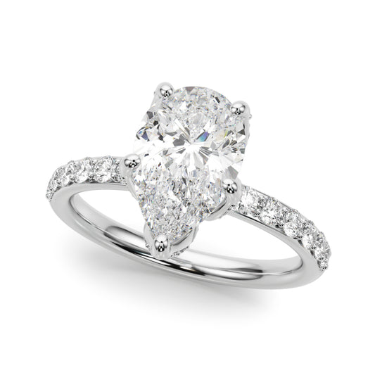 Floral Pear Engagement Ring