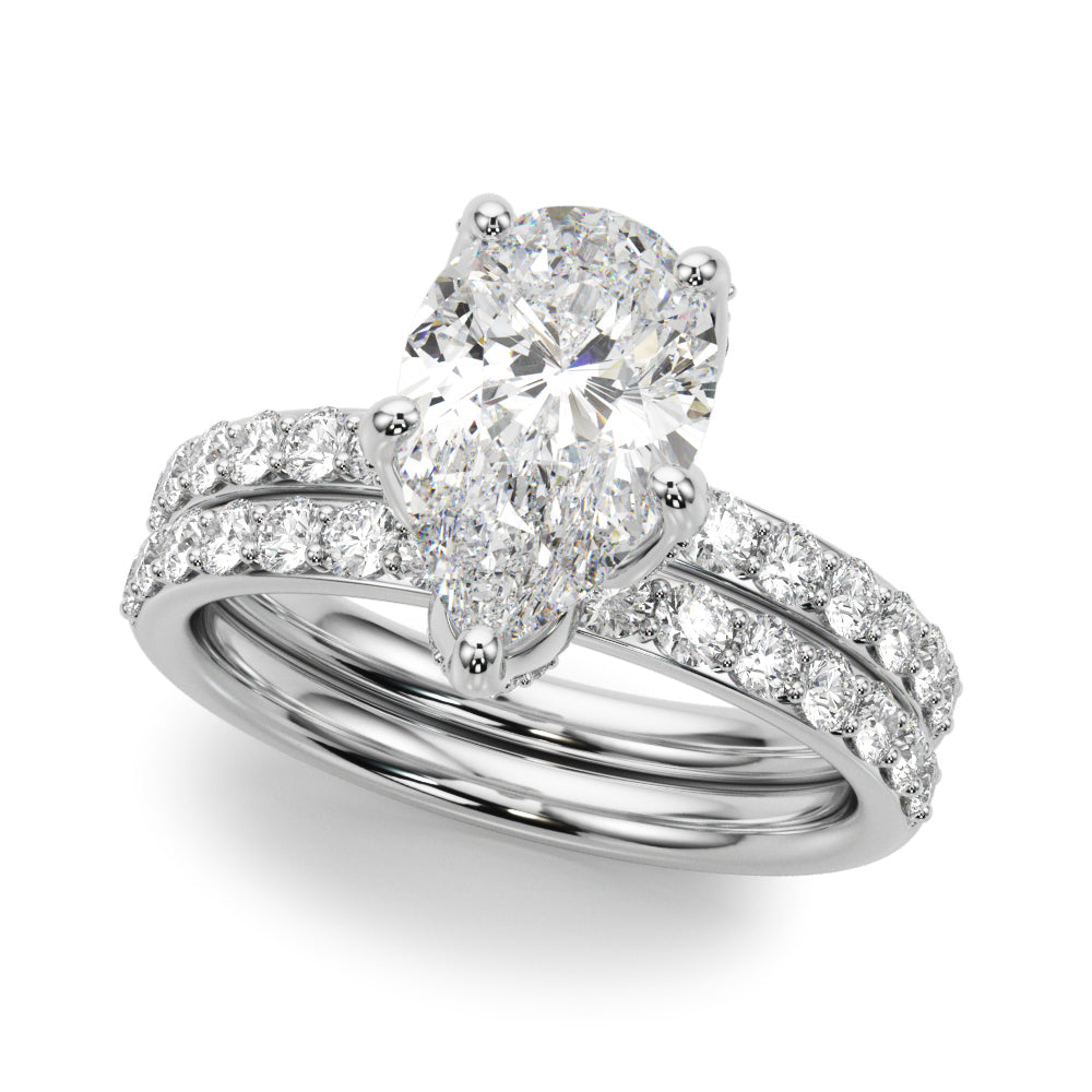 Floral Pear Engagement Ring