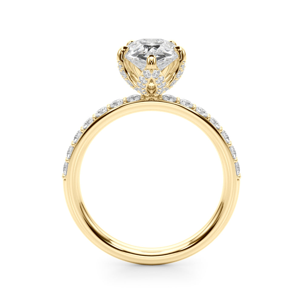 Floral Pear Engagement Ring