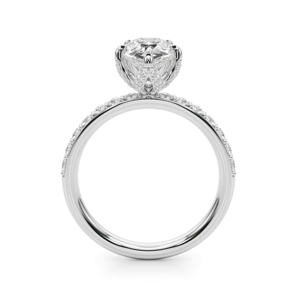 Floral Pear Engagement Ring