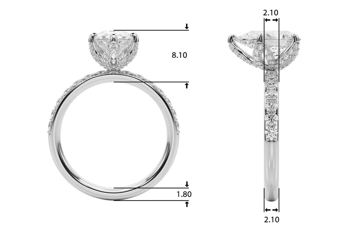 Floral Pear Engagement Ring