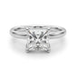 Floral Princess Cut Engagement Ring