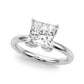 Floral Princess Cut Engagement Ring