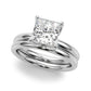 Floral Princess Cut Engagement Ring
