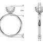 Floral Princess Cut Engagement Ring