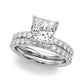 Floral Princess Cut Engagement Ring