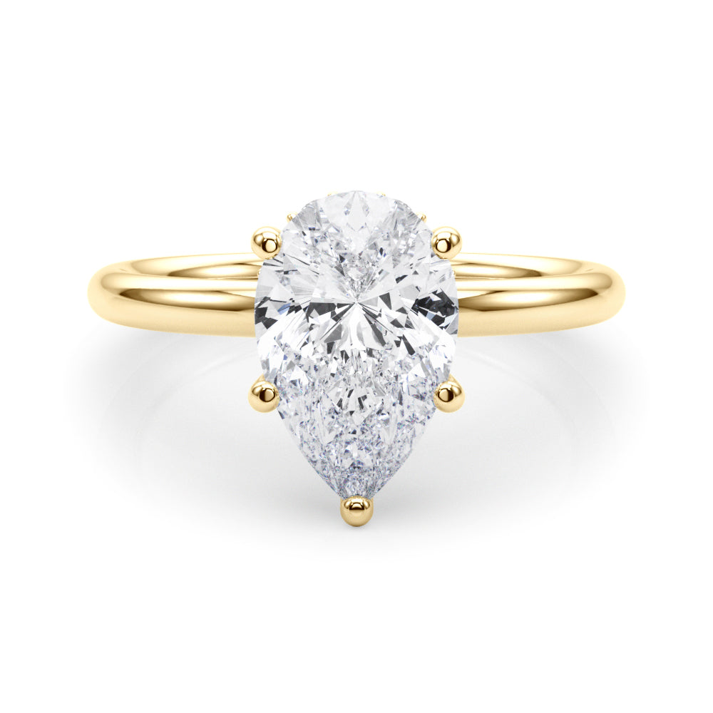 Pear Shaped Hidden Halo Engagement Ring