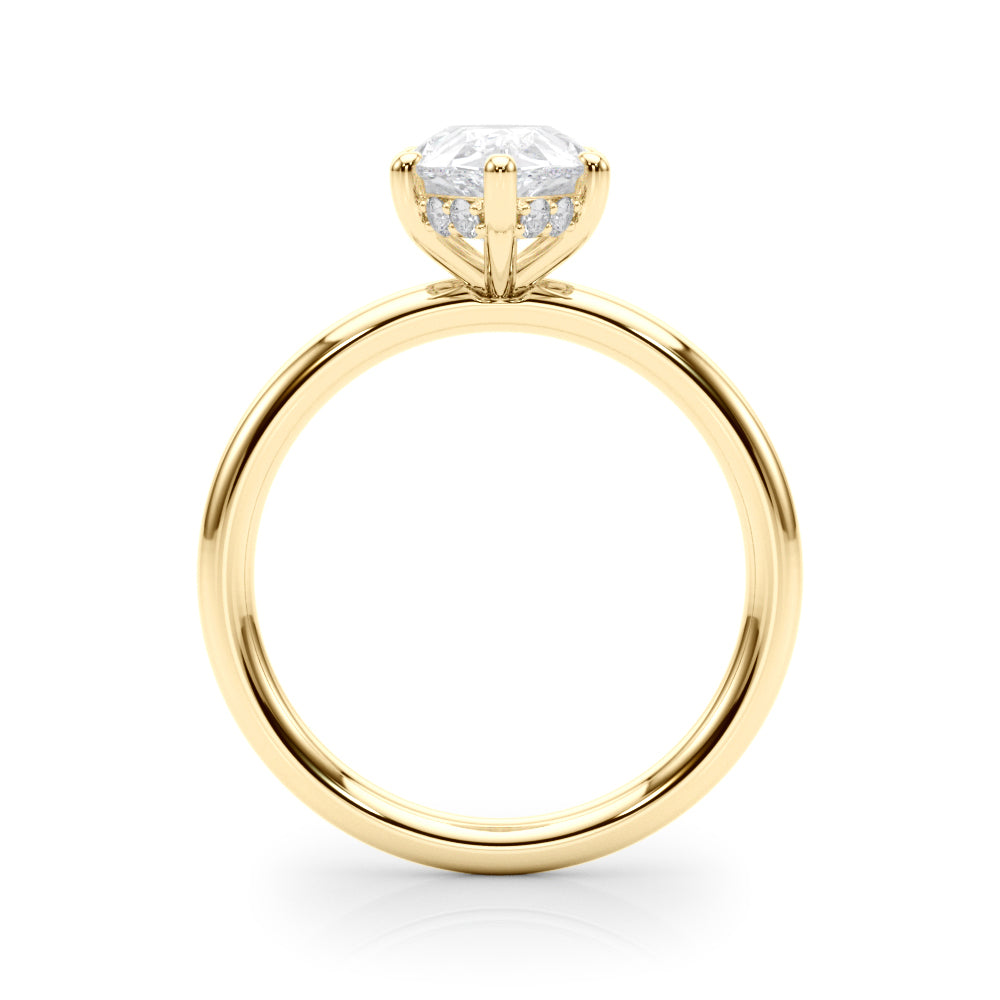 Pear Shaped Hidden Halo Engagement Ring
