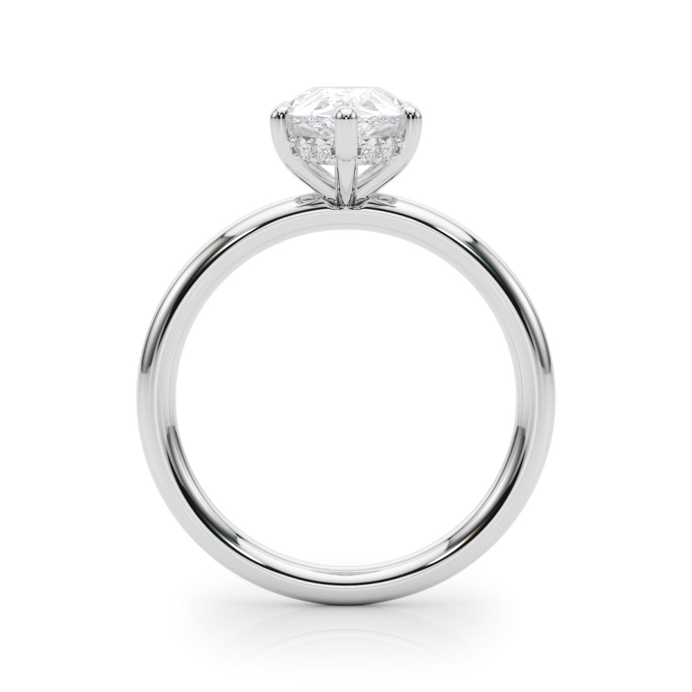 Pear Shaped Hidden Halo Engagement Ring