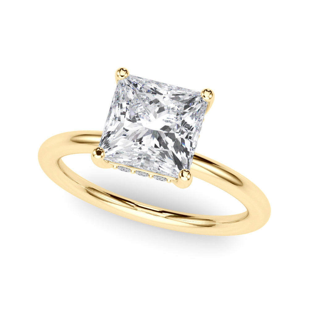 Hidden Halo Princess Cut Engagement Ring