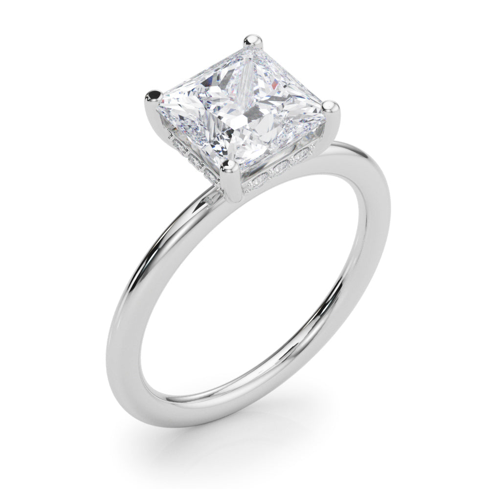 Hidden Halo Princess Cut Engagement Ring