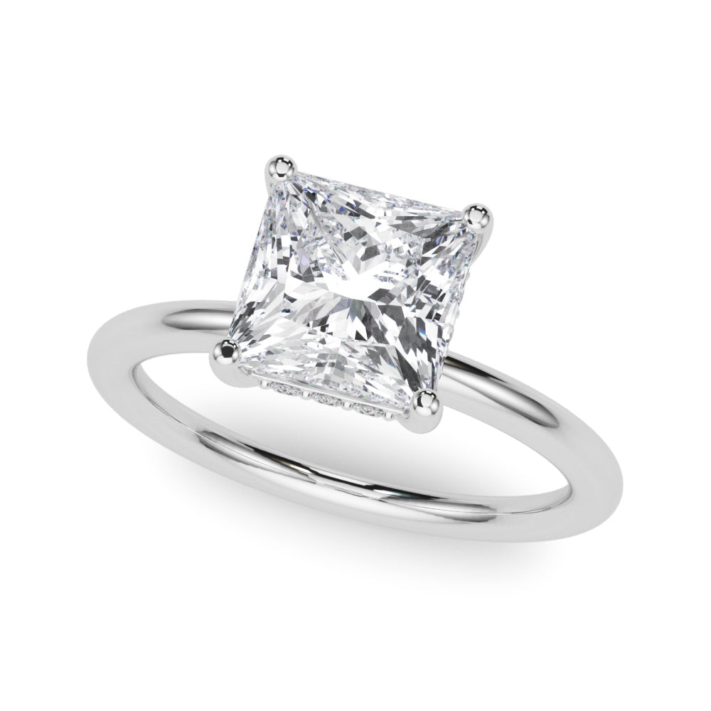 Hidden Halo Princess Cut Engagement Ring