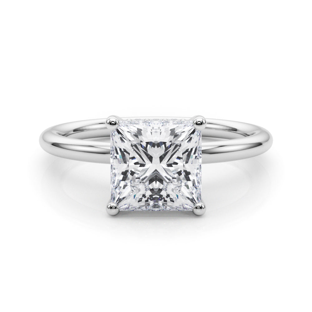 Hidden Halo Princess Cut Engagement Ring
