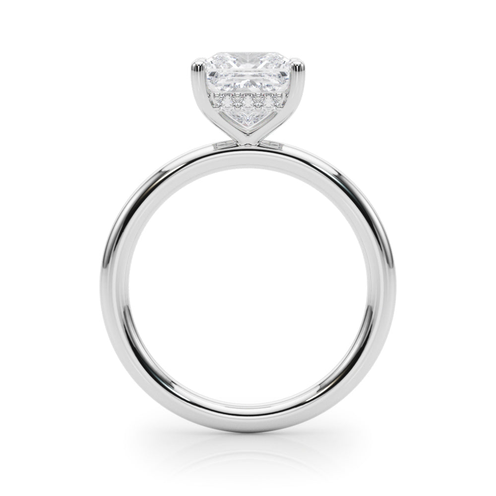 Hidden Halo Princess Cut Engagement Ring