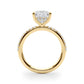 Single Row Hidden Halo Square Engagement Ring