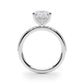 Single Row Hidden Halo Square Engagement Ring