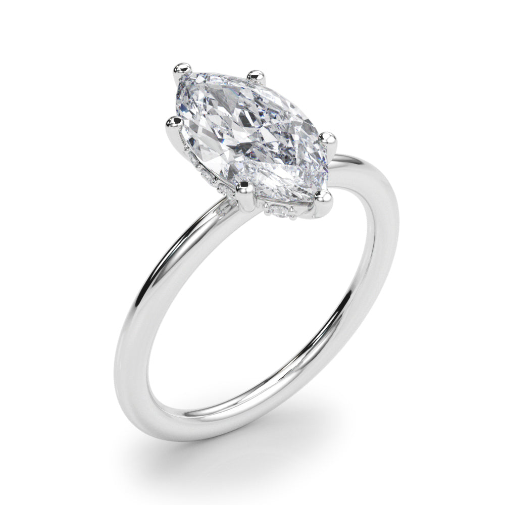 Hidden Halo Marquise Engagement Ring