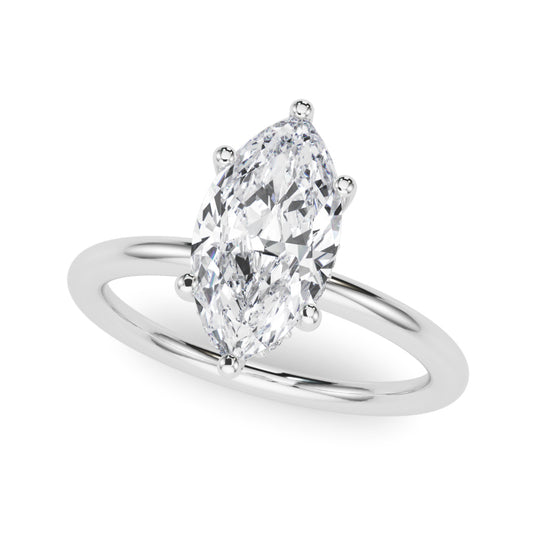 Hidden Halo Marquise Engagement Ring
