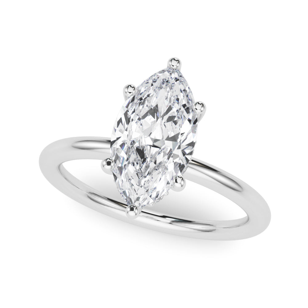 Hidden Halo Marquise Engagement Ring