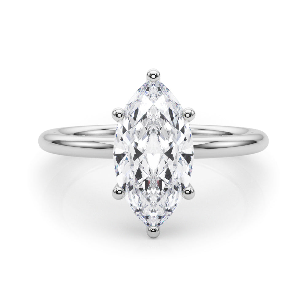Hidden Halo Marquise Engagement Ring