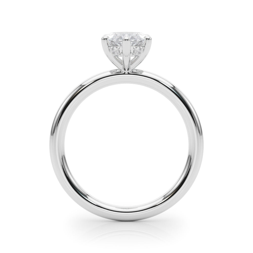 Hidden Halo Marquise Engagement Ring