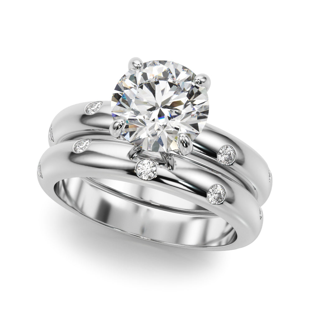 Burnish Set Round Solitaire Engagement Ring