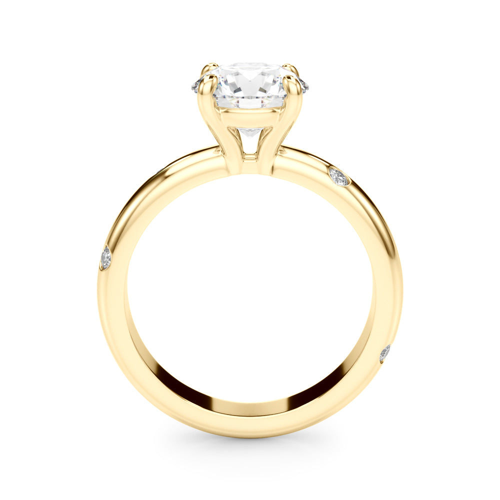 Burnish Set Round Solitaire Engagement Ring