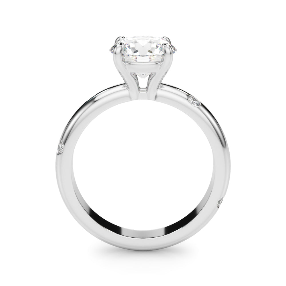 Burnish Set Round Solitaire Engagement Ring