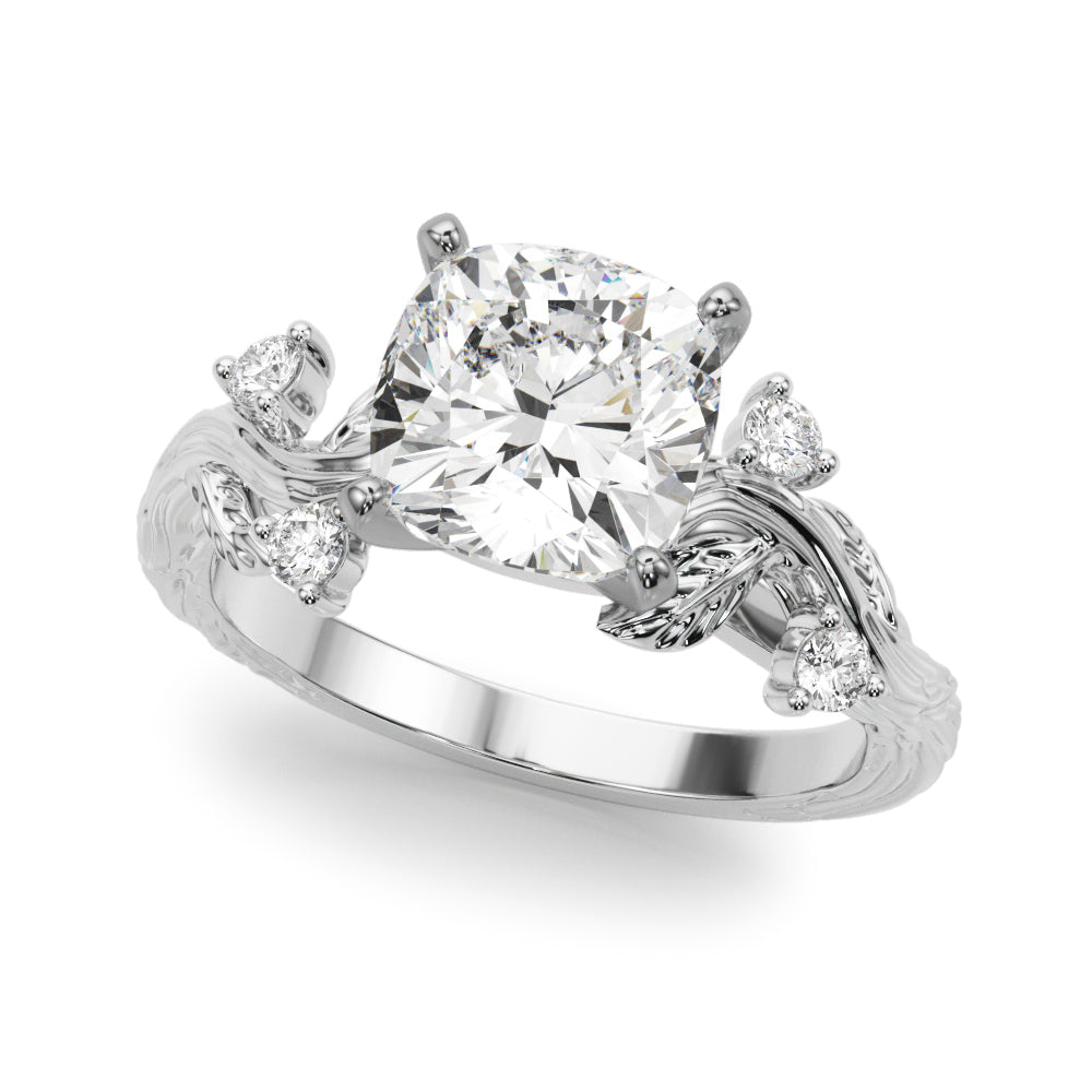 Accented Floral Engagement Ring