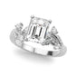 Accented Floral Engagement Ring