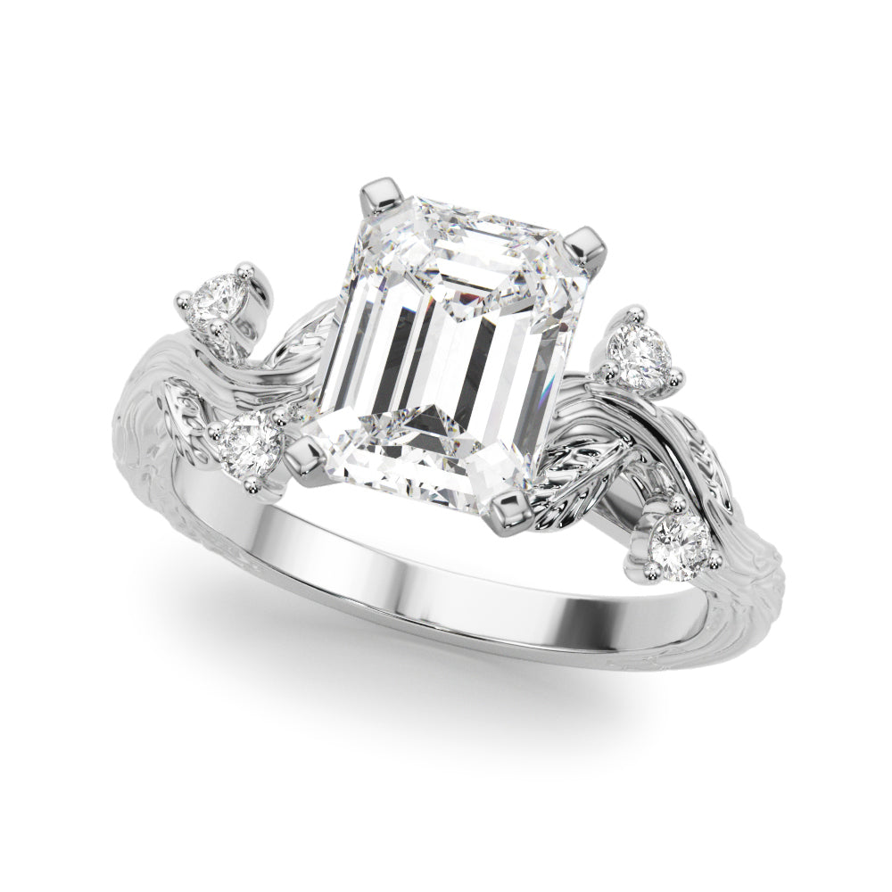 Accented Floral Engagement Ring