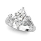 Accented Floral Engagement Ring