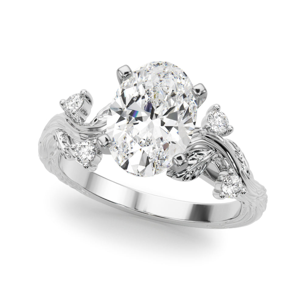 Accented Floral Engagement Ring
