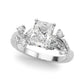 Accented Floral Engagement Ring