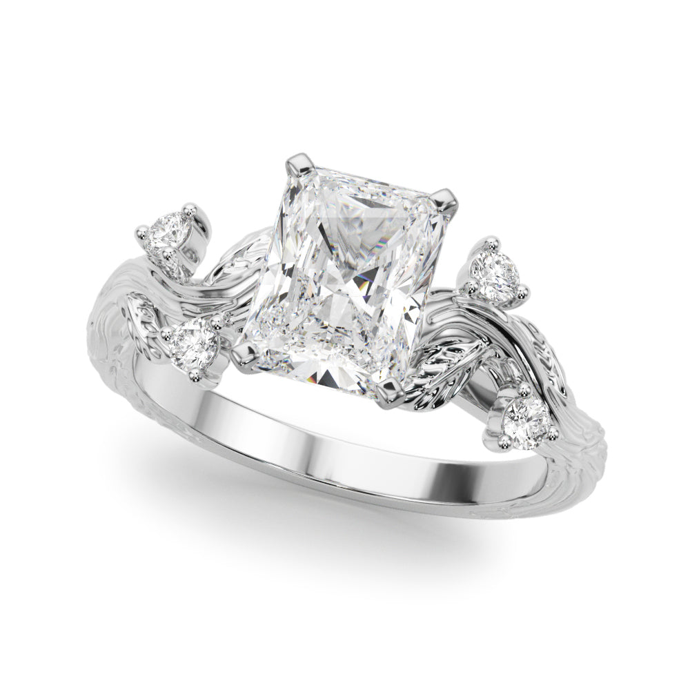 Accented Floral Engagement Ring