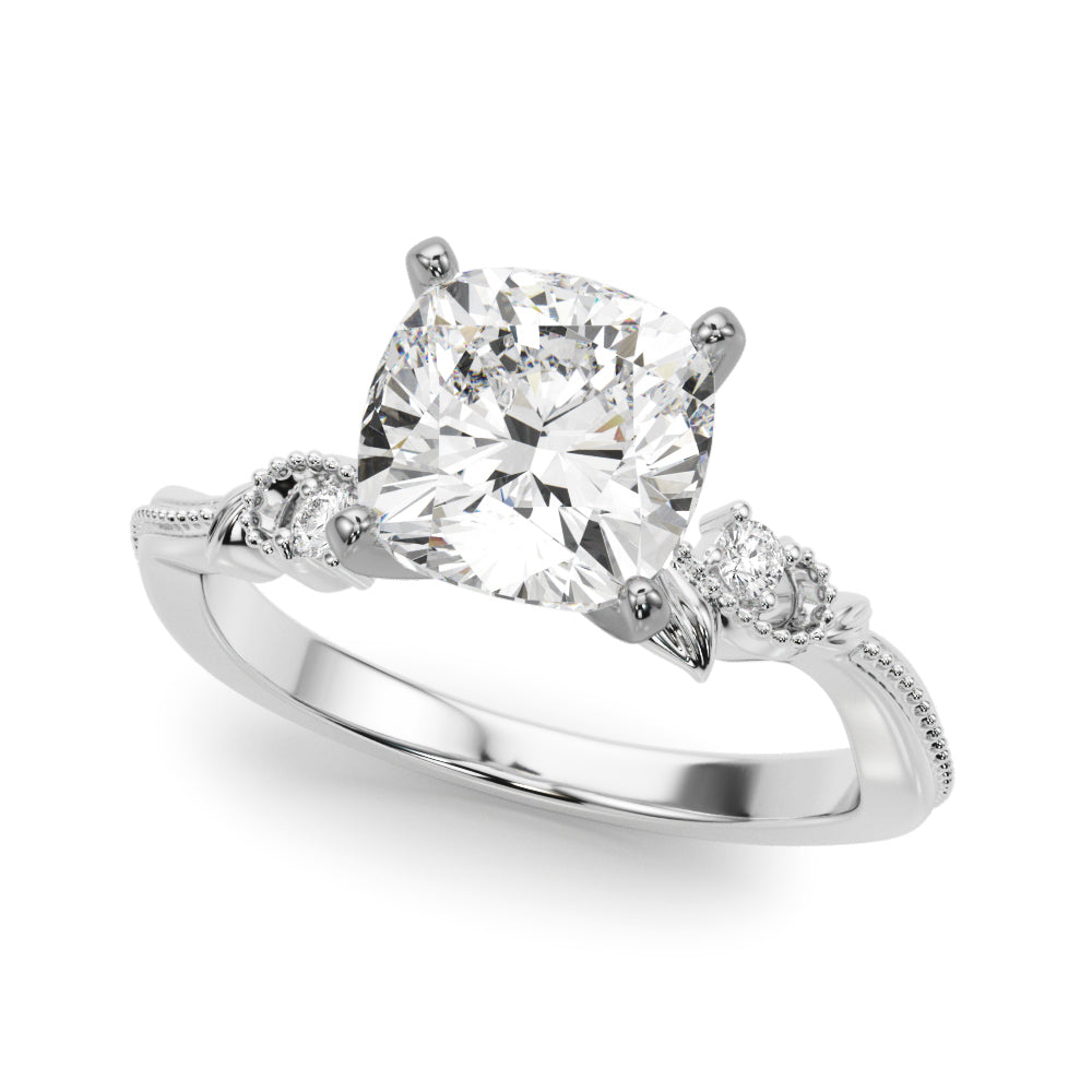 Nature-Inspired Milgrain Engagement Ring