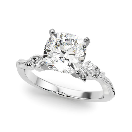 Nature-Inspired Milgrain Engagement Ring