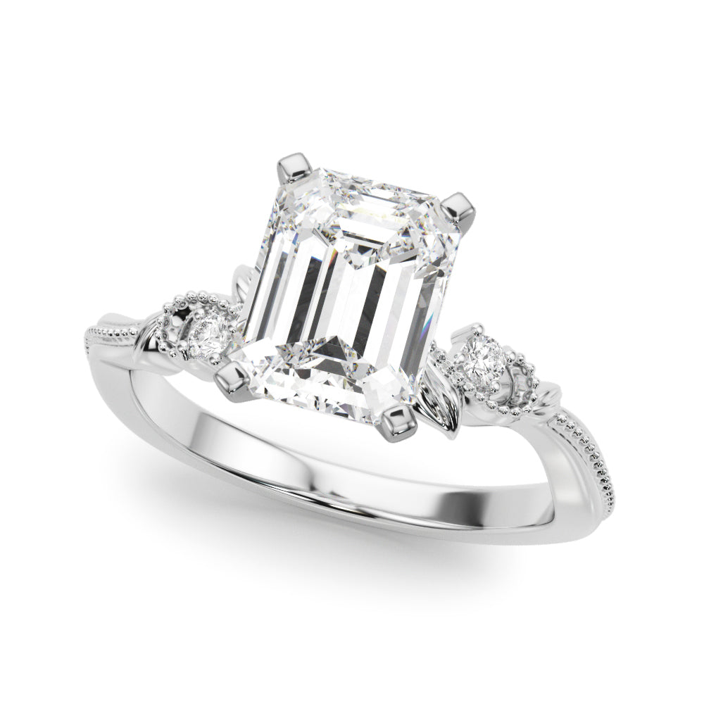 Nature-Inspired Milgrain Engagement Ring