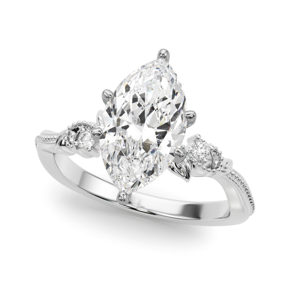 Nature-Inspired Milgrain Engagement Ring