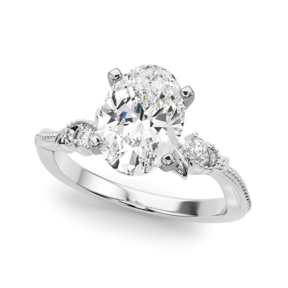 Nature-Inspired Milgrain Engagement Ring
