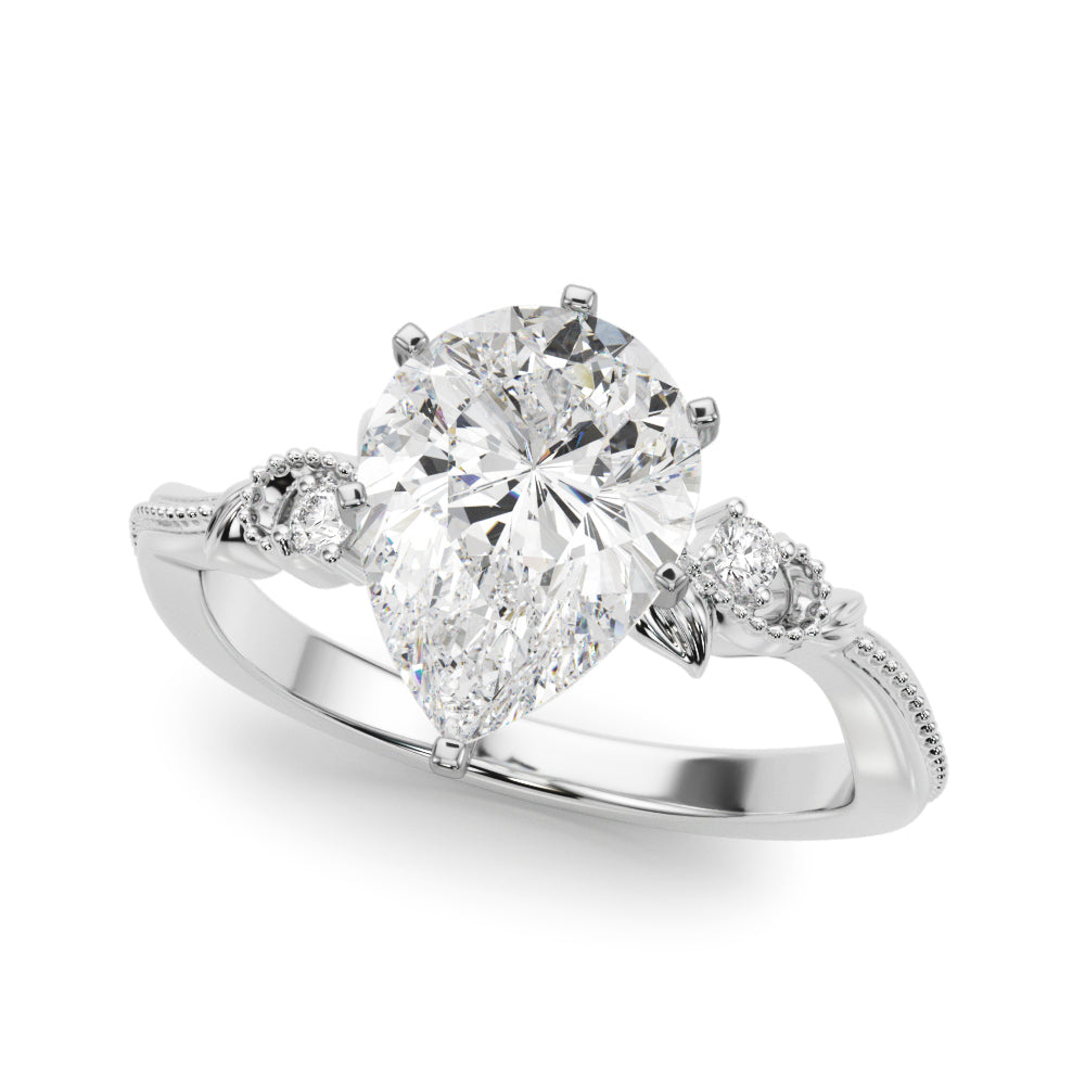 Nature-Inspired Milgrain Engagement Ring
