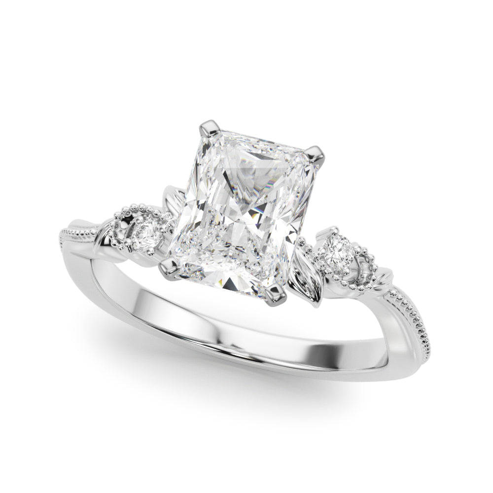 Nature-Inspired Milgrain Engagement Ring