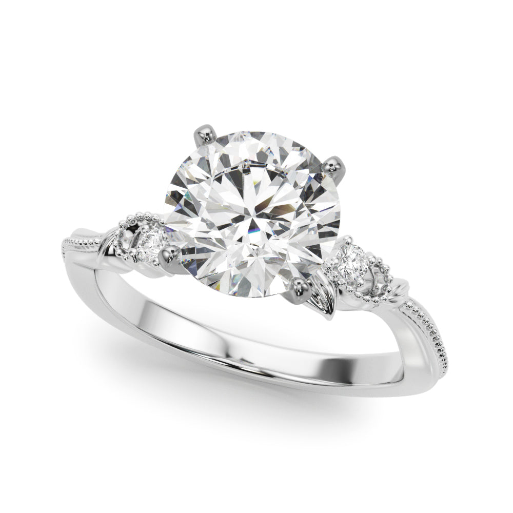 Nature-Inspired Milgrain Engagement Ring