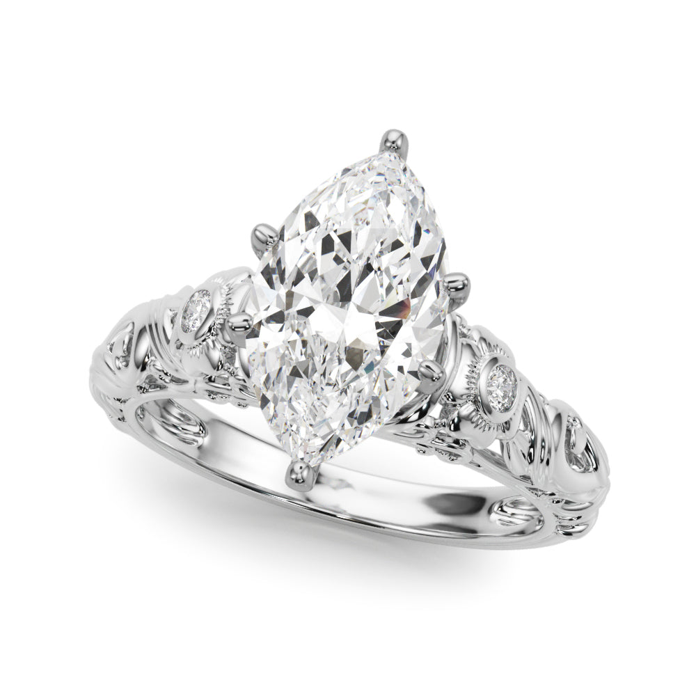 Accented Vintage Inspired Engagement Ring