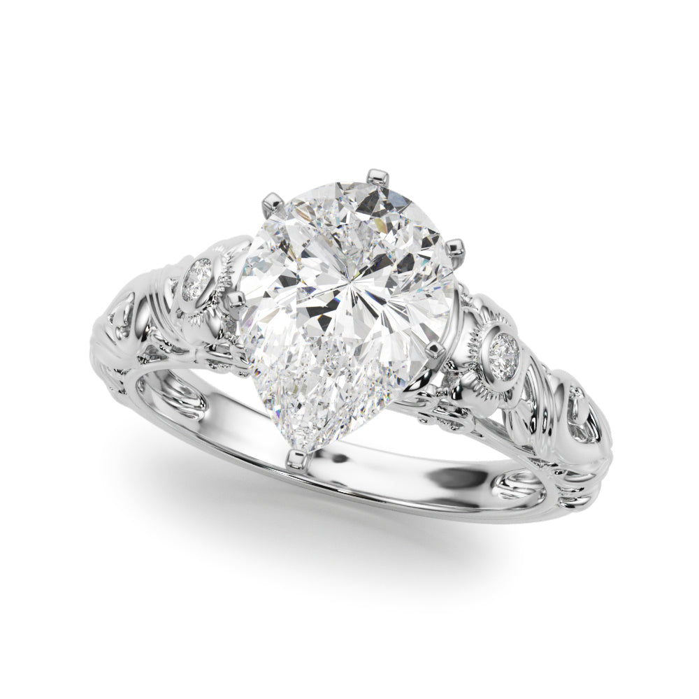 Accented Vintage Inspired Engagement Ring