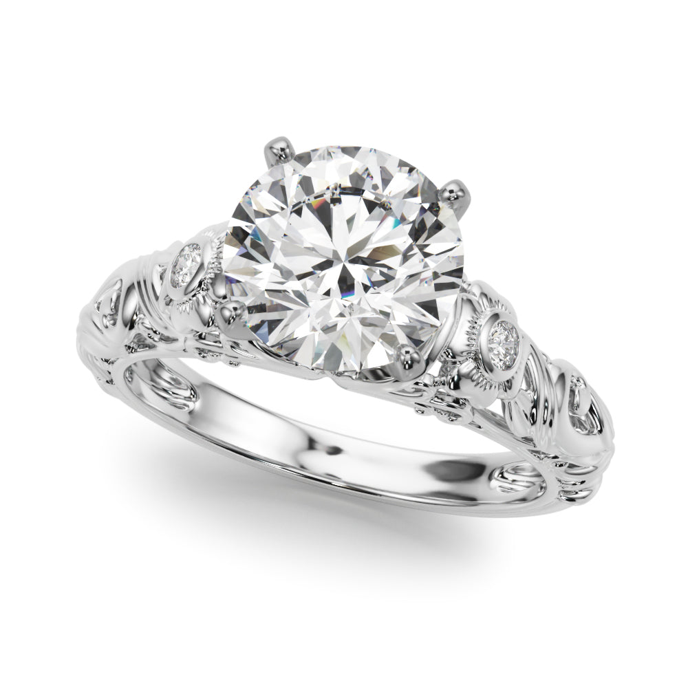 Accented Vintage Inspired Engagement Ring