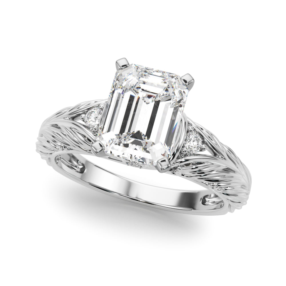 Accented Vintage-Inspired Engagement Ring